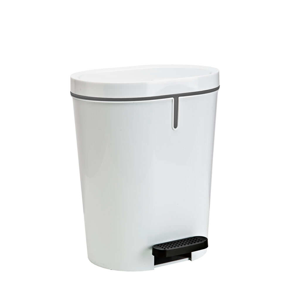POUBELLE A PEDALE BLANCHE 8 LITRES